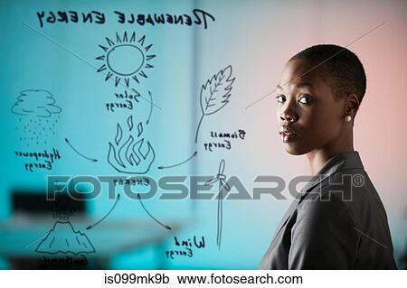 Young woman with diagram on window View Large Photo Image Stock Image - Young woman with diagram on window. Fotosearch