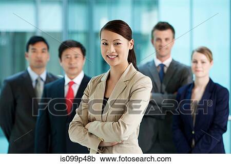 Multi racial businesspeople, portrait View Large Photo Image Stock Image - Multi racial businesspeople, portrait. Fotosearch