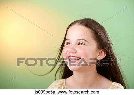 Brunette girl smiling View Large Photo Image Stock Image - Brunette girl smiling. Fotosearch