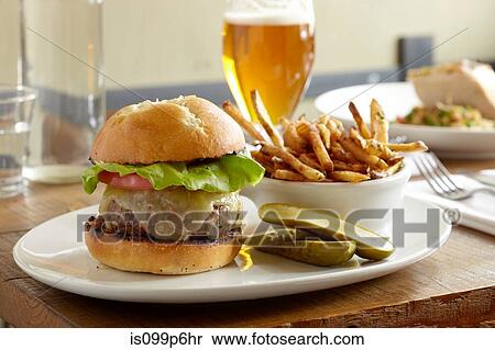 Burger and fries View Large Photo Image Stock Photography - Burger and fries. Fotosearch