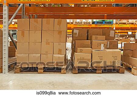 Cardboard boxes in warehouse View Large Photo Image Stock Image - Cardboard boxes in warehouse. Fotosearch
