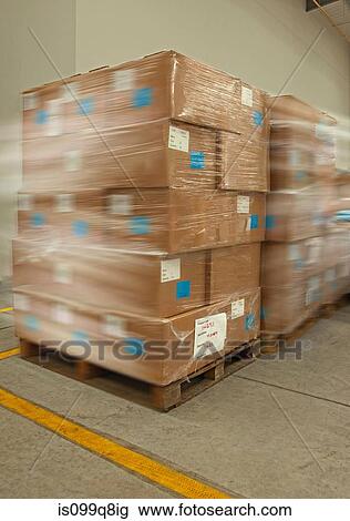 Cardboard boxes on pallets View Large Photo Image Stock Image - Cardboard boxes on pallets. Fotosearch