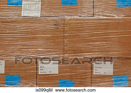 Cardboard boxes packaged in warehouse View Large Photo Image Stock Image - Cardboard boxes packaged in warehouse. Fotosearch