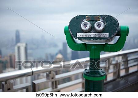 Coin operated binoculars, the peak, hong kong, china View Large Photo Image Stock Image - Coin operated binoculars, the peak, hong kong, china. Fotosearch