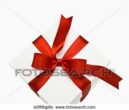 Gift box with red ribbon View Large Photo Image Stock Photo - Gift box with red ribbon. Fotosearch