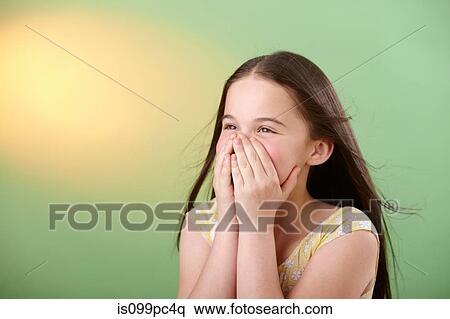 Girl covering mouth View Large Photo Image Stock Photography - Girl covering mouth. Fotosearch