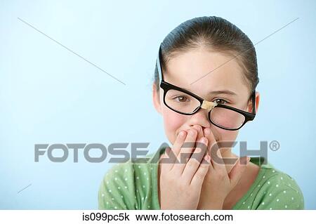 Girl wearing broken glasses View Large Photo Image Stock Image - Girl wearing broken glasses. Fotosearch