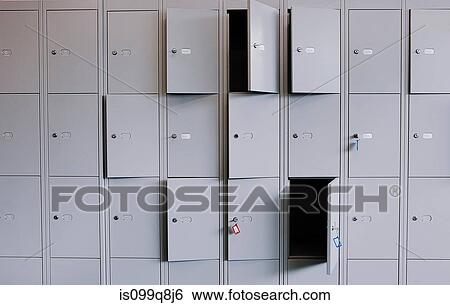 Stock Photograph - Locker doors full frame. Fotosearch