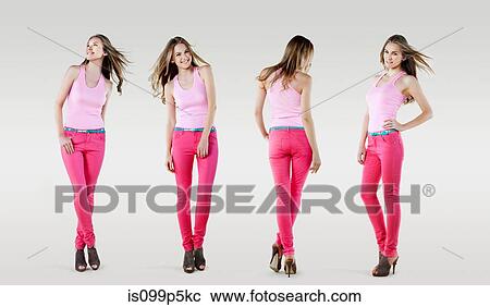 Portrait of young woman standing, composite View Large Photo Image Stock Image - Portrait of young woman standing, composite. Fotosearch