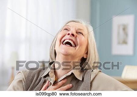 Senior woman laughing, portrait View Large Photo Image Stock Image - Senior woman laughing, portrait. Fotosearch