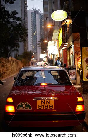 Taxi in wan chi district, hong kong, china View Large Photo Image Stock Image - Taxi in wan chi district, hong kong, china. Fotosearch
