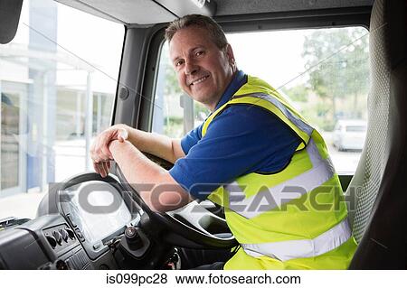 Truck driver, portrait View Large Photo Image Stock Photo - Truck driver, portrait. Fotosearch