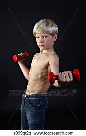 Boy lifting hand weights View Large Photo Image Stock Photography - Boy lifting hand weights. Fotosearch