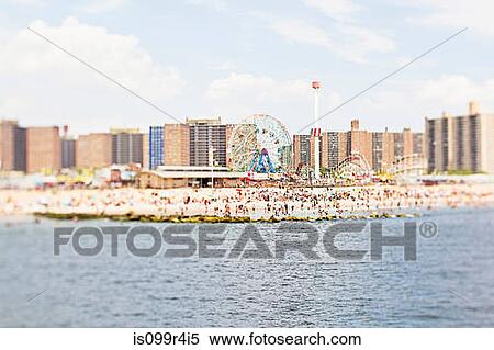 Stock Photography - Coney Island beach, Brooklyn, New York, USA. Fotosearch