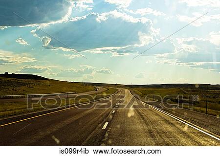 Driving on open road, Wyoming, USA View Large Photo Image Stock Image - Driving on open road, Wyoming, USA. Fotosearch