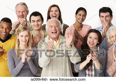 Group of people clapping View Large Photo Image Stock Image - Group of people clapping. Fotosearch