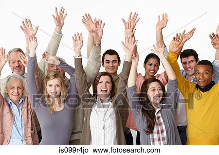 Group of people with arms raised View Large Photo Image Picture - Group of people with arms raised. Fotosearch