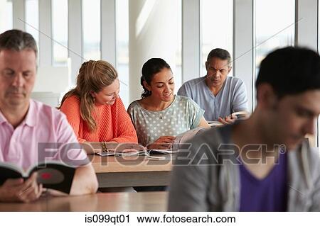 Stock Image - Mature students in class. Fotosearch