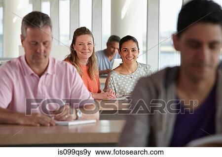 Mature students in class View Large Photo Image Stock Photo - Mature students in class. Fotosearch