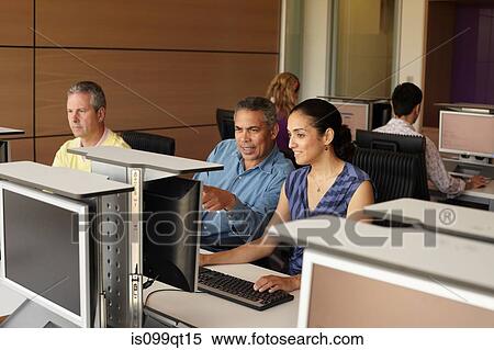 Mature students in computer class View Large Photo Image Stock Photography - Mature students in computer class. Fotosearch