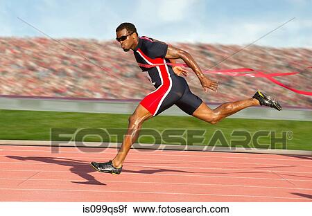 Runner crossing the finish line View Large Photo Image Stock Image - Runner crossing the finish line. Fotosearch