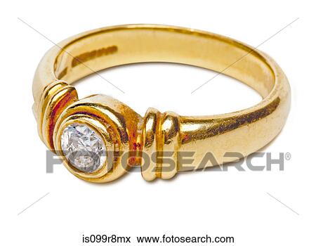 Goldener Ring Mit Diamant Stock Foto Is099r8mx Fotosearch