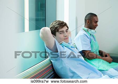 Medical staff in hospital staff room View Large Photo Image Stock Photo - Medical staff in hospital staff room. Fotosearch