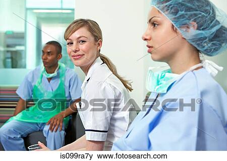 Medical staff in hospital staff room View Large Photo Image Stock Photo - Medical staff in hospital staff room. Fotosearch