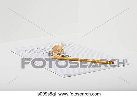 Notebook, pencil and pencil shavings View Large Photo Image Stock Image - Notebook, pencil and pencil shavings. Fotosearch