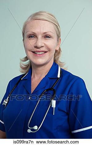 Picture - Portrait of hospital nurse. Fotosearch