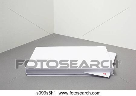 Stack Of Blank Paper With Heart Shape On One Piece Stock Image