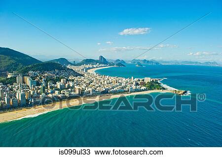 Aerial view of Ipanema and Copacabana beaches, Rio de Janeiro, Brazil View Large Photo Image Stock Image - Aerial view of Ipanema and Copacabana beaches, Rio de Janeiro, Brazil. Fotosearch