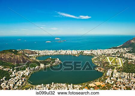 Aerial view of Lagoa Rodrigo de Freitas, Rio de Janeiro, Brazil View Large Photo Image Stock Image - Aerial view of Lagoa Rodrigo de Freitas, Rio de Janeiro, Brazil. Fotosearch