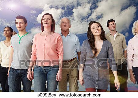 Group of people walking together View Large Photo Image Stock Photo - Group of people walking together. Fotosearch