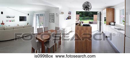 Open plan living View Large Photo Image Stock Photo - Open plan living. Fotosearch