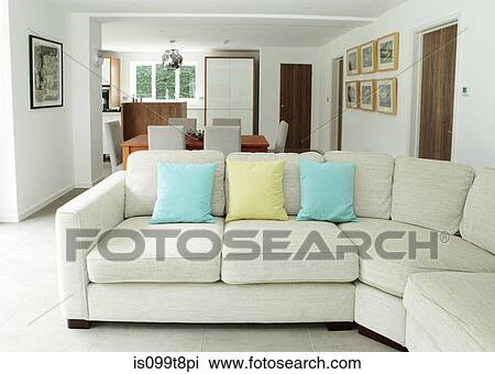Sofa in living area View Large Photo Image Stock Image - Sofa in living area. Fotosearch