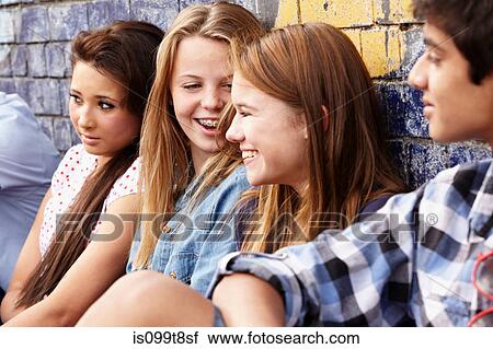 Teenage friends View Large Photo Image Stock Image - Teenage friends. Fotosearch