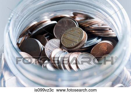 Cent coins in a jar View Large Photo Image Stock Image - Cent coins in a jar. Fotosearch