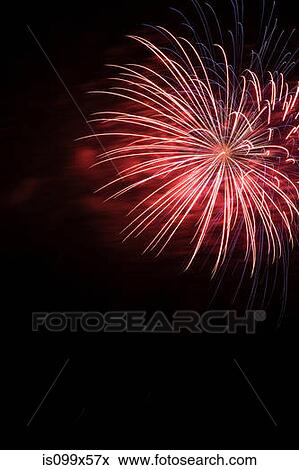 Stock Photo - Fireworks in night sky. Fotosearch