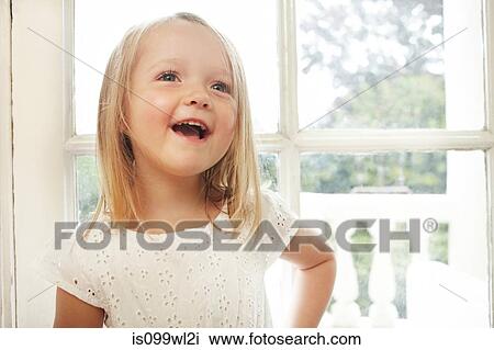 Happy little girl talking View Large Photo Image Stock Image - Happy little girl talking. Fotosearch