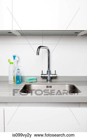Kitchen sink View Large Photo Image Stock Photo - Kitchen sink. Fotosearch