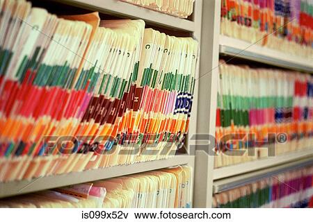 Medical office with shelves of files View Large Photo Image Stock Photo - Medical office with shelves of files. Fotosearch