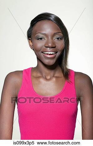 Stock Photography - Portrait of teenage girl smiling. Fotosearch