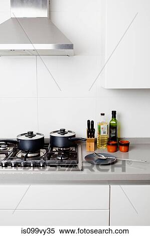 Saucepans on gas hob View Large Photo Image Stock Photography - Saucepans on gas hob. Fotosearch
