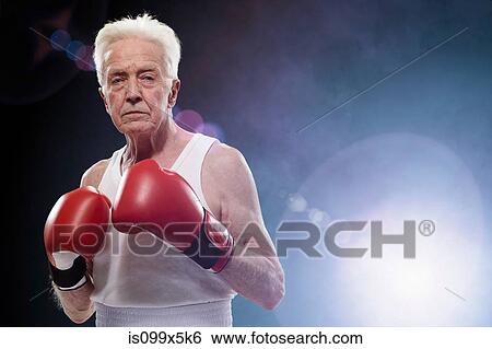 Stock Photograph - Senior male boxer. Fotosearch