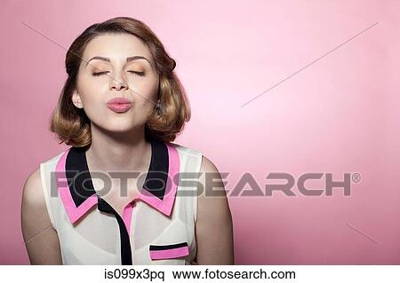 Woman puckering lips View Large Photo Image Stock Photography - Woman puckering lips. Fotosearch