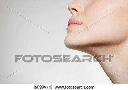 Womans jaw, low angle View Large Photo Image Stock Photo - Womans jaw, low angle. Fotosearch