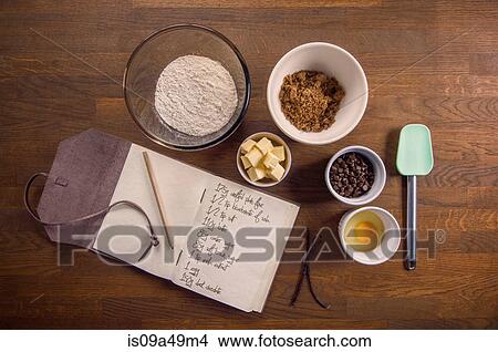 Picture - Bowls of ingredients for recipe. Fotosearch