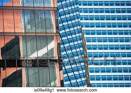 Buildings reflected in urban skyscraper View Large Photo Image Stock Image - Buildings reflected in urban skyscraper. Fotosearch