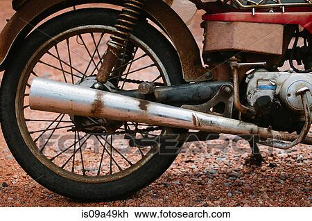 Stock Image - Close up of motorcycle wheel. Fotosearch